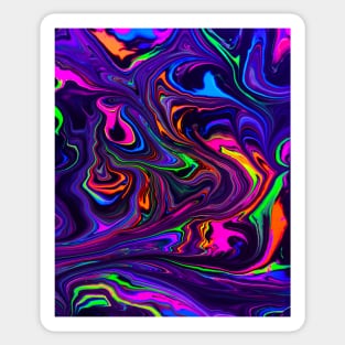 Neon Space Waves Sticker